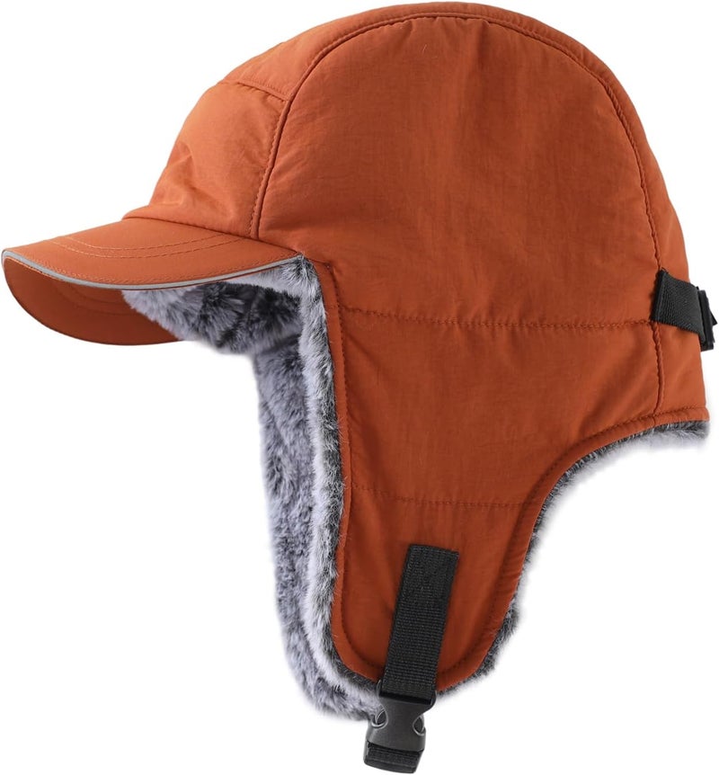 Connectyle Men's Trapper Hat with Ear Flaps Winter Warm Hat Windproof, Water Repellent, Reflective, Faux Fur Fully Lined - Image 3